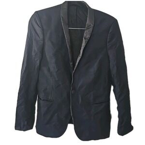 The Kooples Navy Black One Button Fitted Blazer Mens Size 46